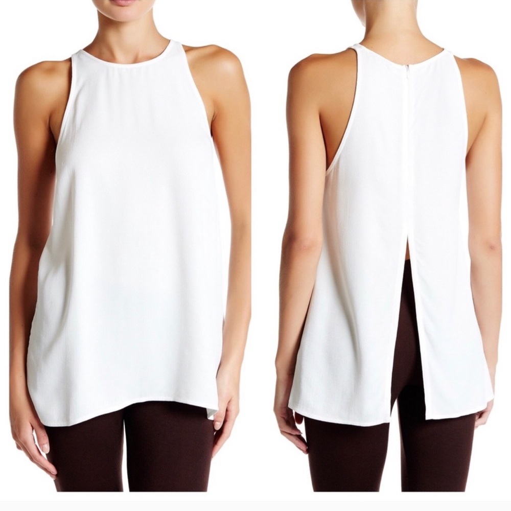 TopShop White Slit Back Tank
